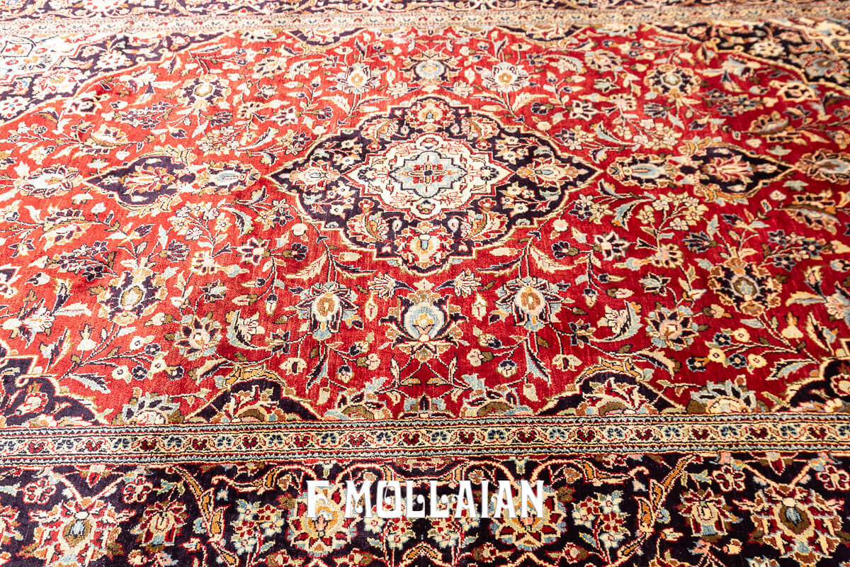 Tappeto in Seta Persiano Kashan Fondo Rosso n°:145641