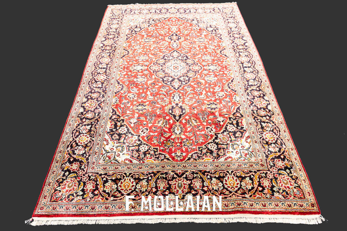Tappeto in Seta Persiano Kashan Fondo Rosso n°:145641
