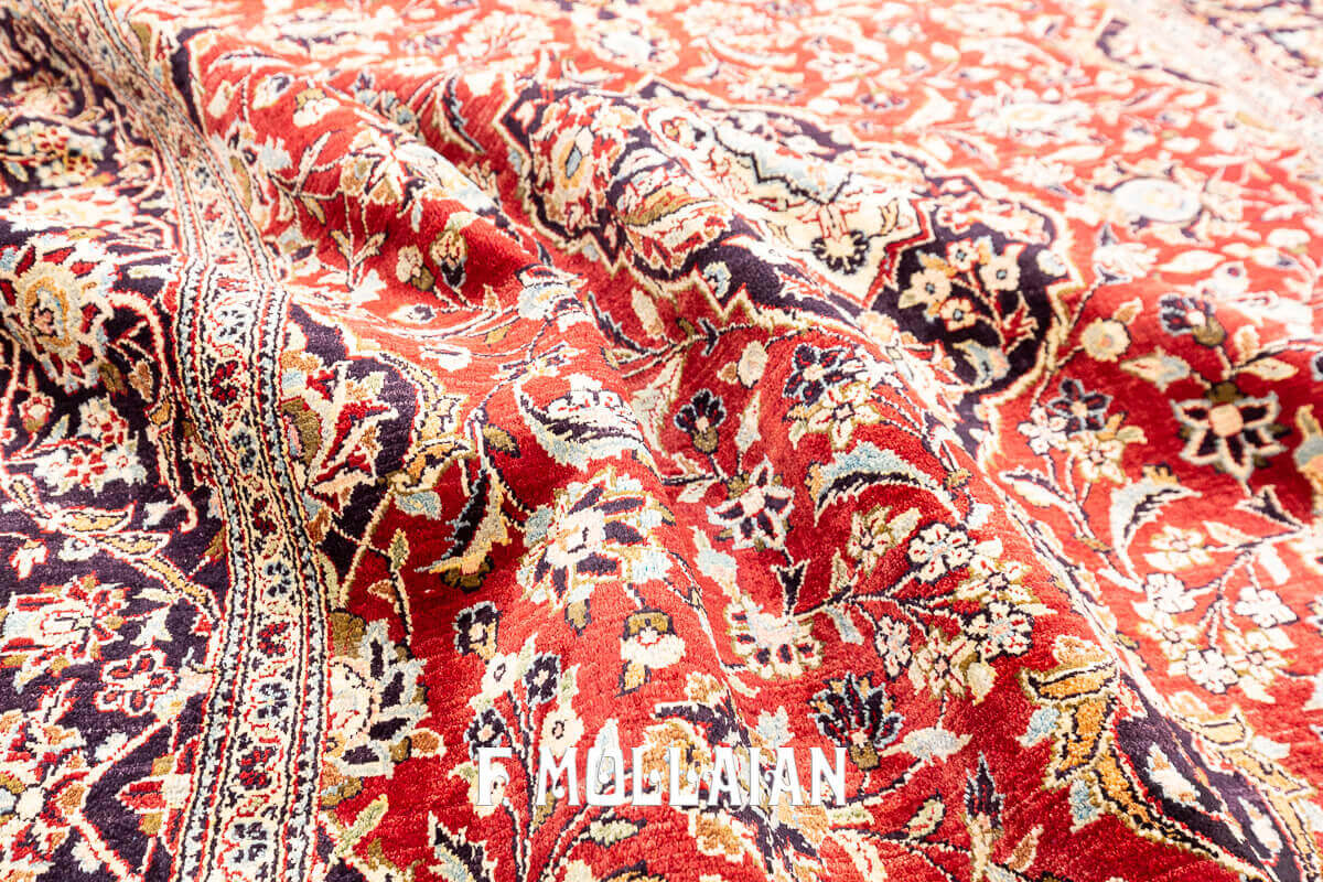 Tappeto in Seta Persiano Kashan Fondo Rosso n°:145641