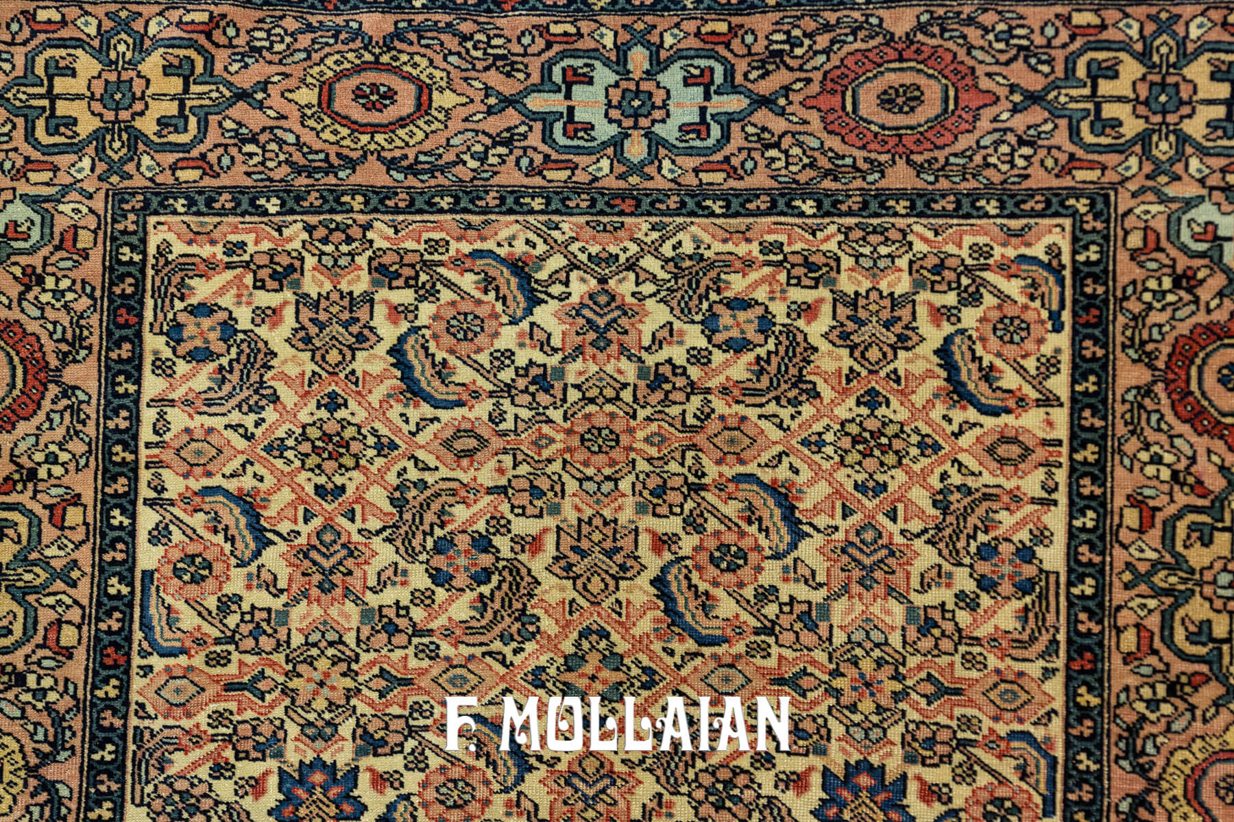 Tapis Persan Ancien Sarouk Farahan All-over n°:33298708