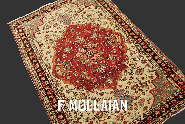 Teppich Persischer Antiker Kashan Mohtasham n°:42579629