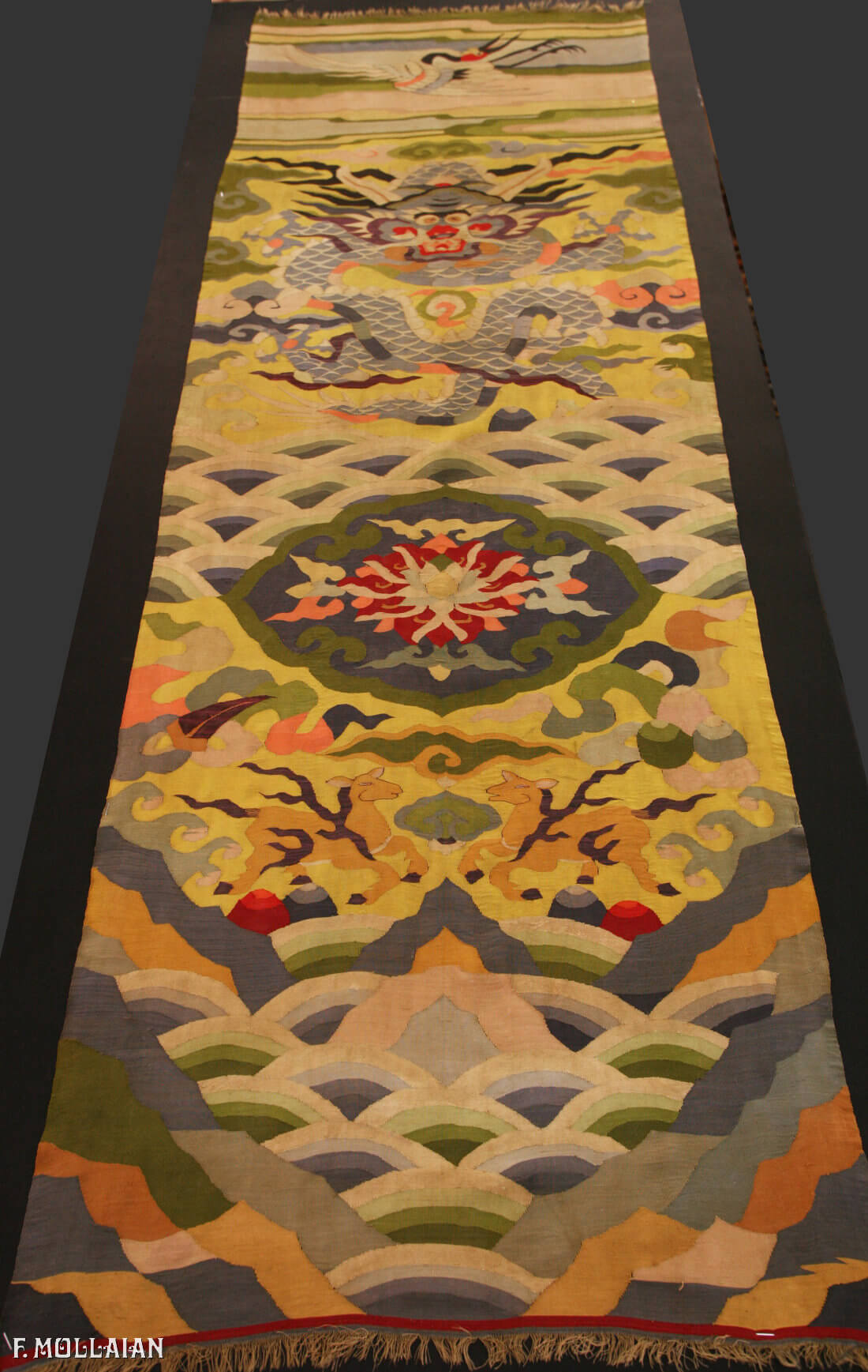 Textile Chinois Antique Soie n°:42711283