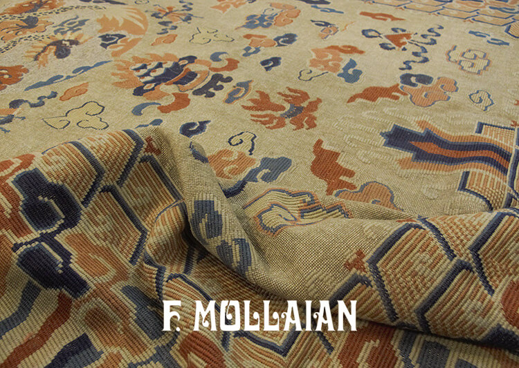 Antiker Chinesischer Kilim Ningxia Metall Thread n°:59607719