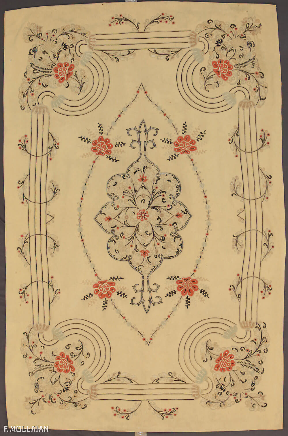 A pair of Antique Persian Rashti-Duzi Textiles n°:13091917