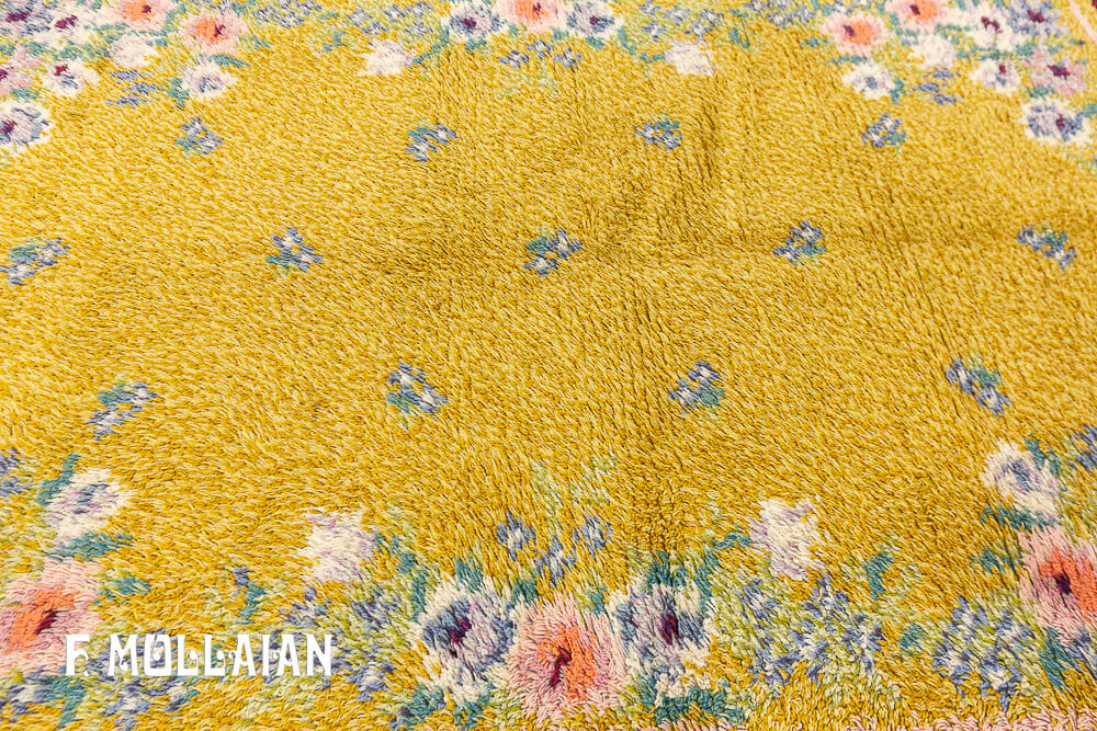 Yellowish Vintage Rya Swedish Rug n°:11692802