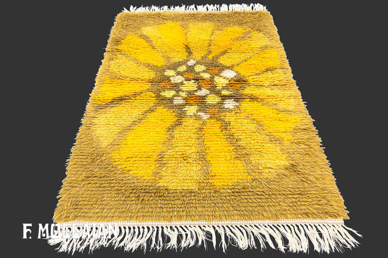 Vintage Swedish Rya Rug n°:15309235