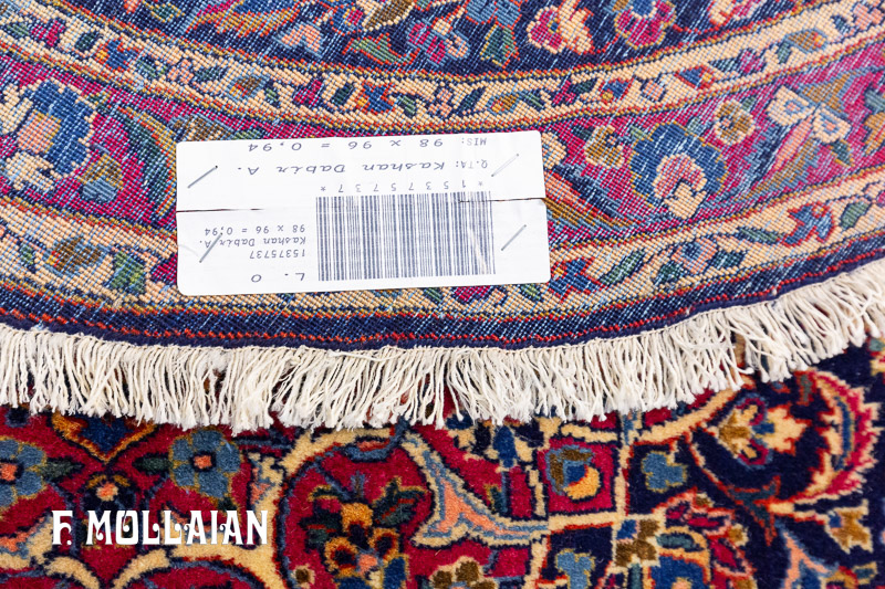 Antique Persian Kashan Dabir Round Rug n°:15375737