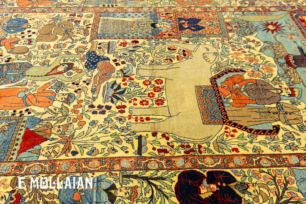 Tapete Pictórico Antigo de Isfahan n°:15418948