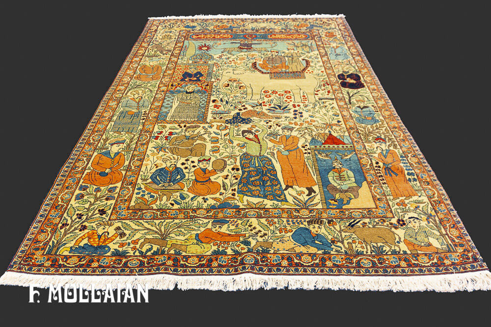 Tapete Pictórico Antigo de Isfahan n°:15418948