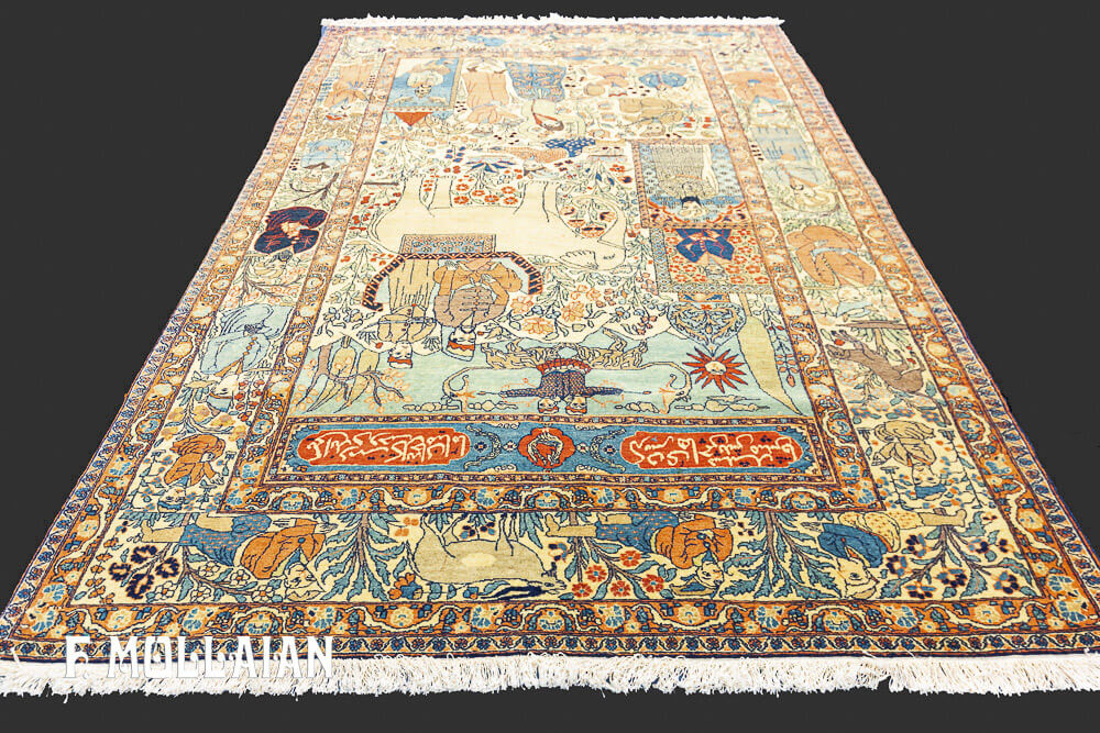 Tapete Pictórico Antigo de Isfahan n°:15418948