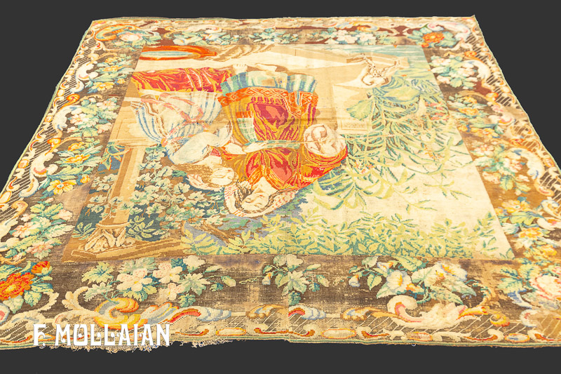 Antique Caucasian Pictorial Karabakh (Qarabağ) Square Rug n°:19138533