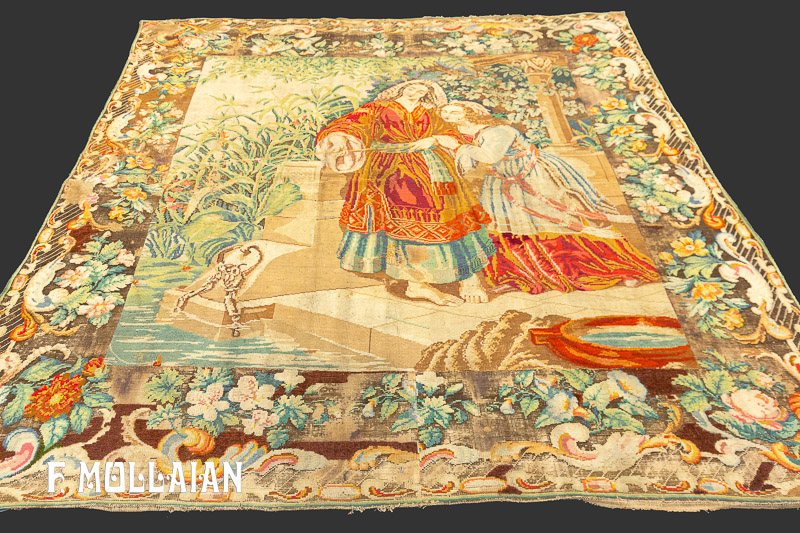 Antique Caucasian Pictorial Karabakh (Qarabağ) Square Rug n°:19138533