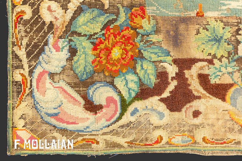 Antique Caucasian Pictorial Karabakh (Qarabağ) Square Rug n°:19138533