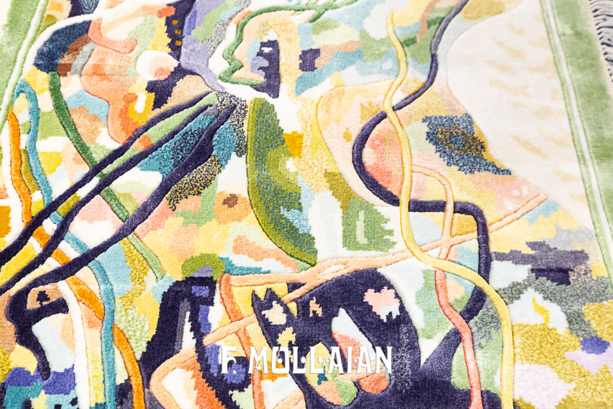 Tapis Déco Signé « Kandinsky » en Soie n°:238439