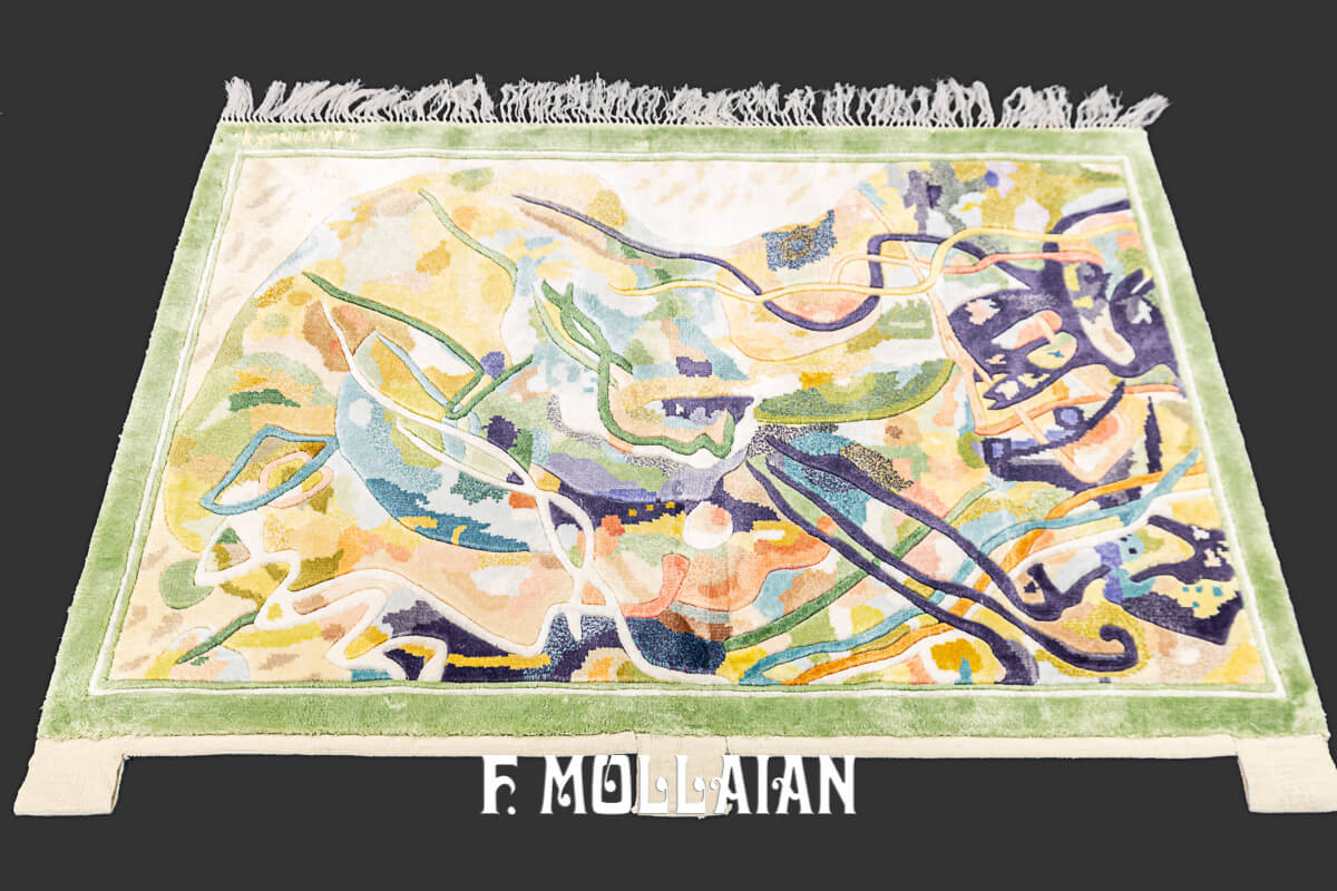 Tapis Déco Signé « Kandinsky » en Soie n°:238439