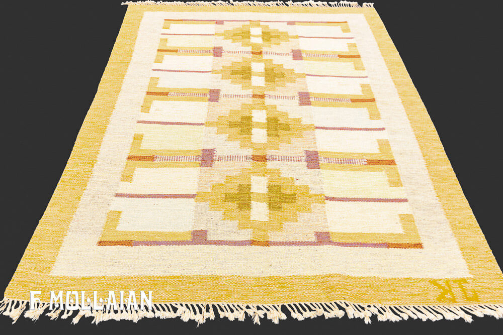 Semi Antique Swedish Kilim n°:24664785