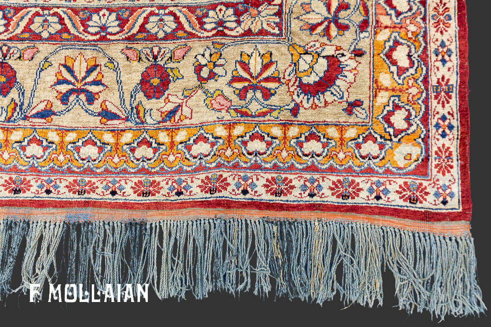 Tappeto Antico con Disegno Preghiera Persiano Kerman in Seta n°:25446477