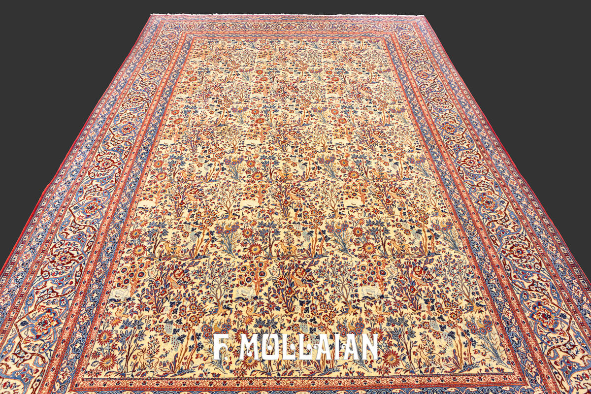 All-over Persian Nain Tudeshk Hand-knotted Semi-Antique Rug n°:360465