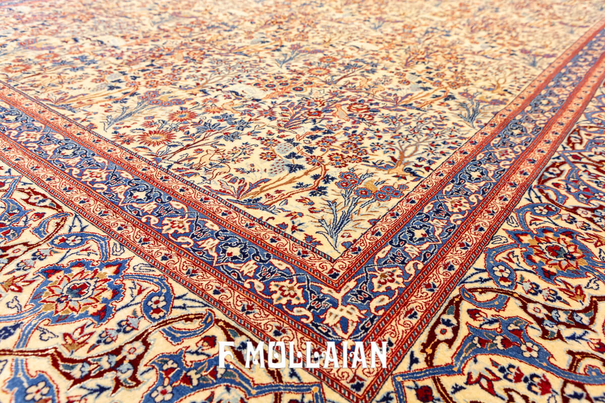 All-over Persian Nain Tudeshk Hand-knotted Semi-Antique Rug n°:360465