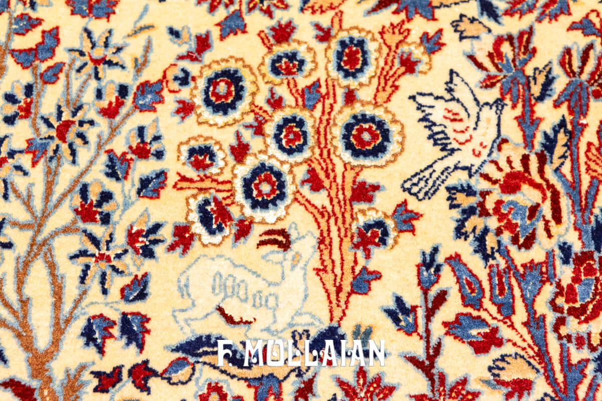 All-over Persian Nain Tudeshk Hand-knotted Semi-Antique Rug n°:360465