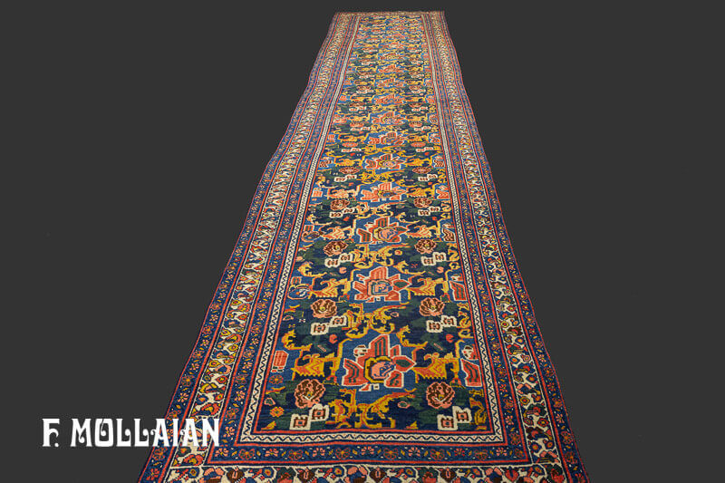 A Long Antique Persian Bidjar Runner Carpet  n°:39486978