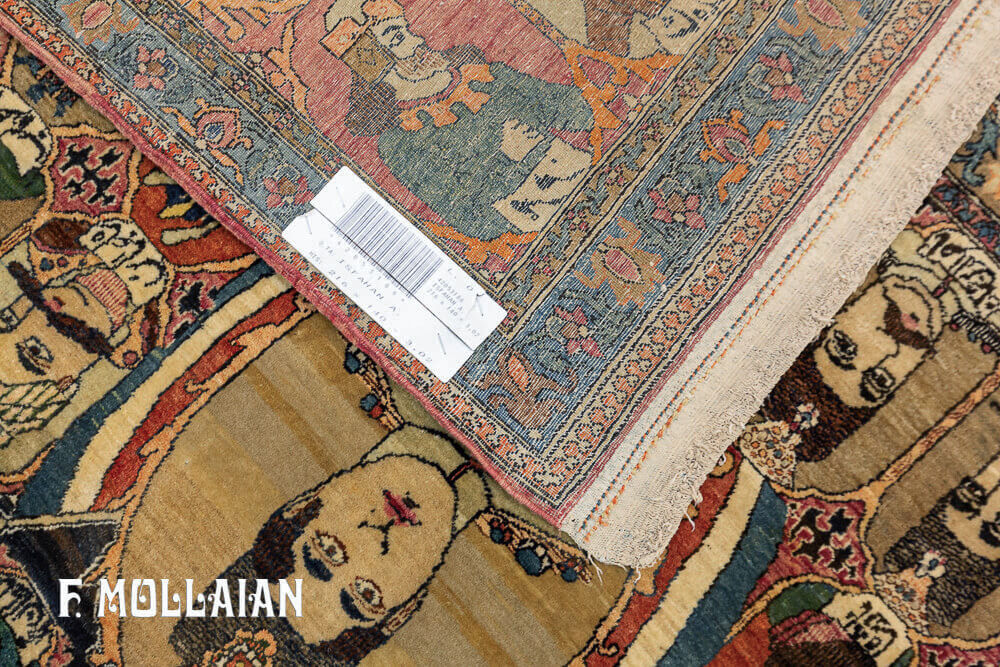 Tapis Pictural Persan Ispahan (Images et noms des rois perses) n°:42053186