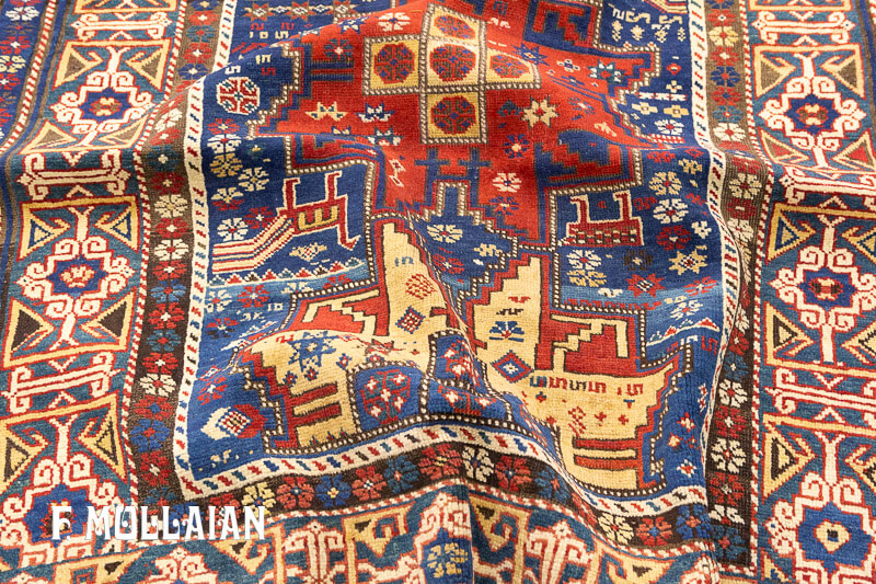 Antique Caucasian Lezghi Runner Rug n°:48846610