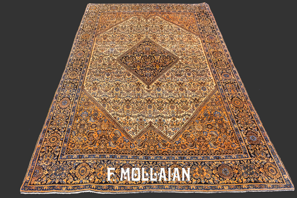 Antico Tappeto Persiano Saruk Farahan a Medaglione annodato a mano n°:49060972