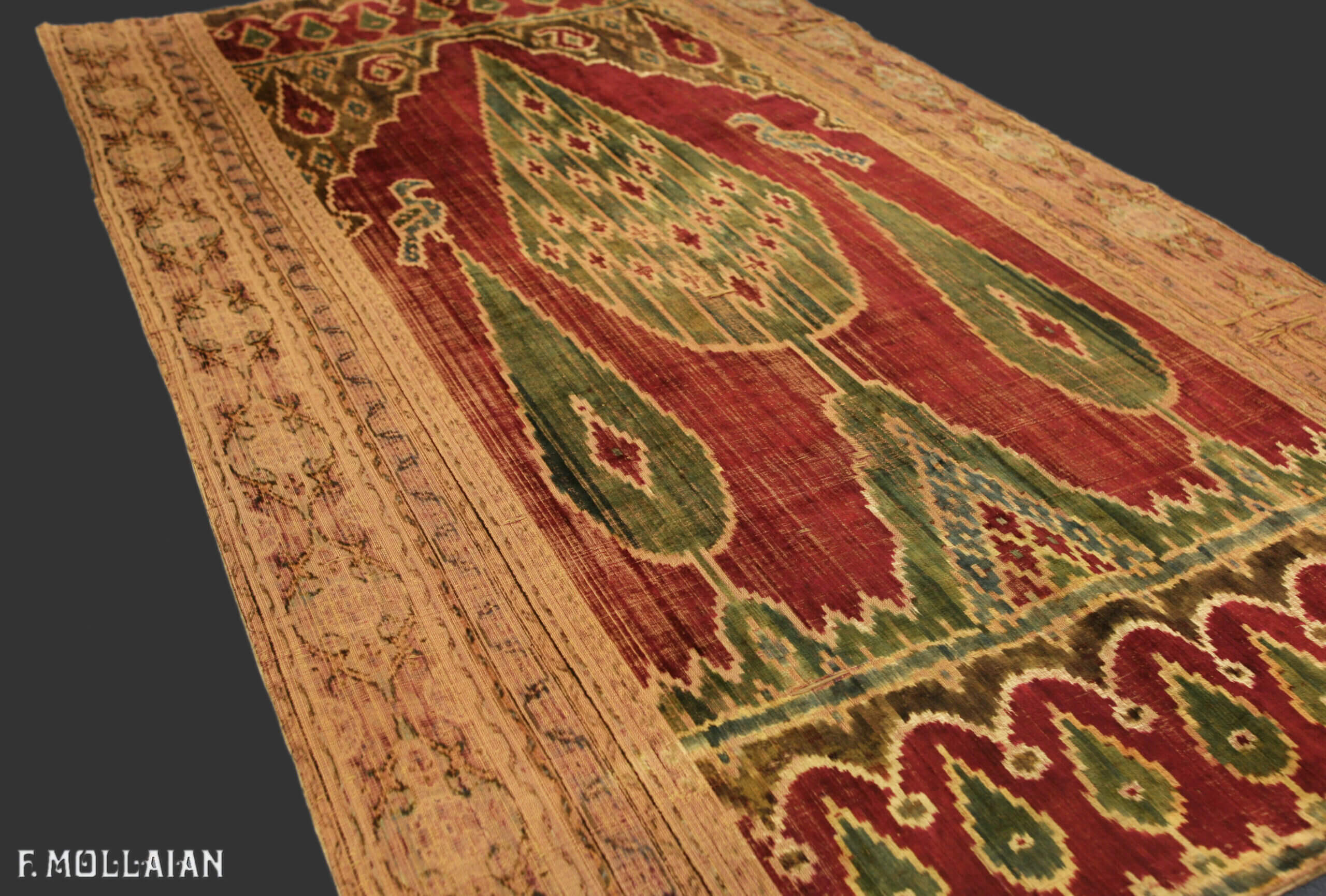 Textile Persan Antique Yazd (Velvet) n°:51323378