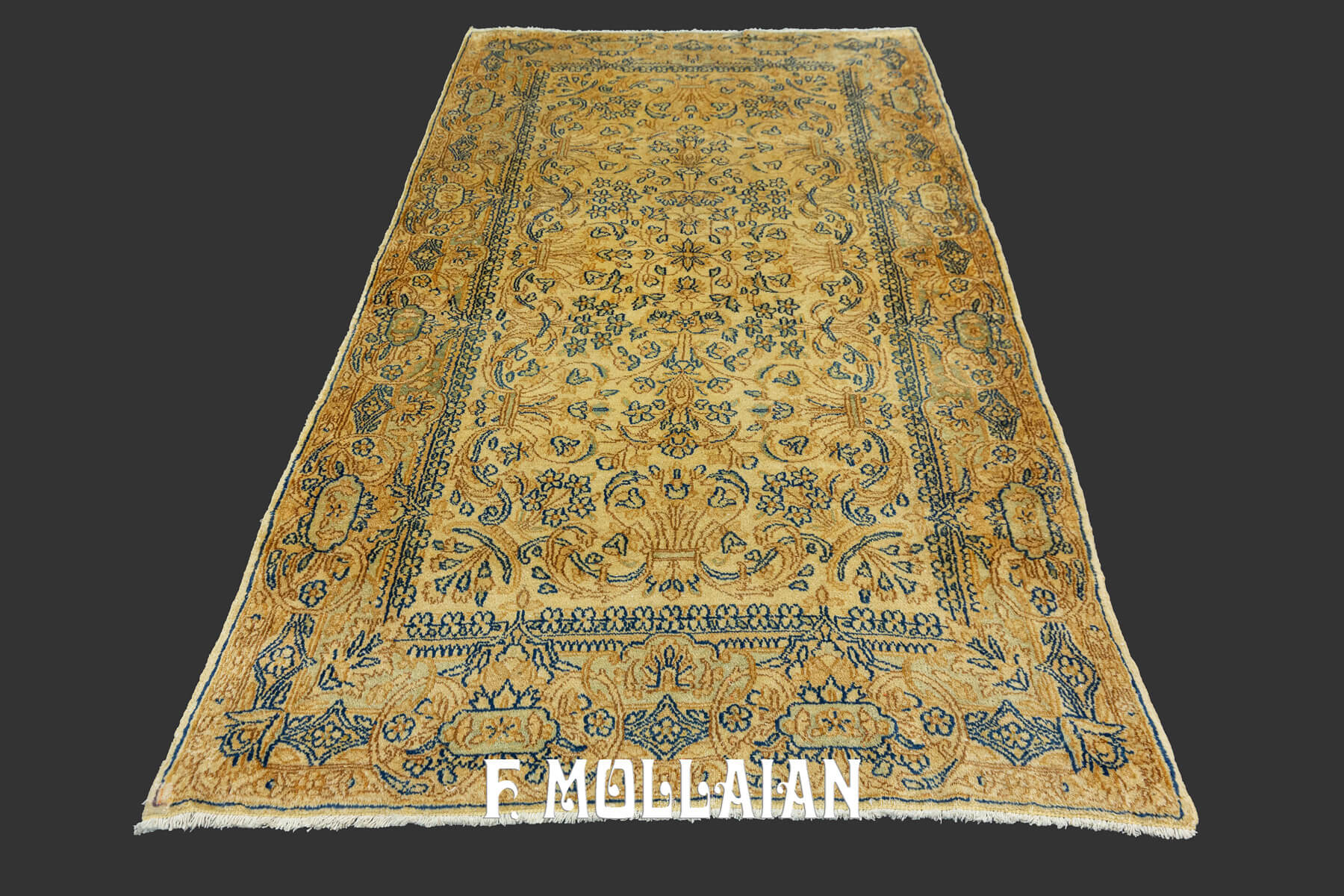 Tapis Persan Kerman Noué Main Couleur Crème-Beige n°:53203907