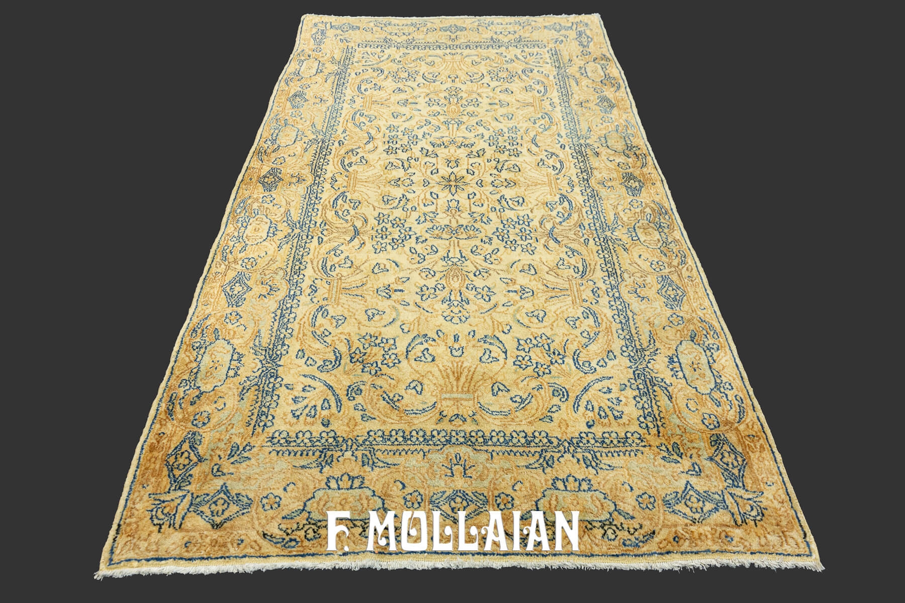 Tapis Persan Kerman Noué Main Couleur Crème-Beige n°:53203907