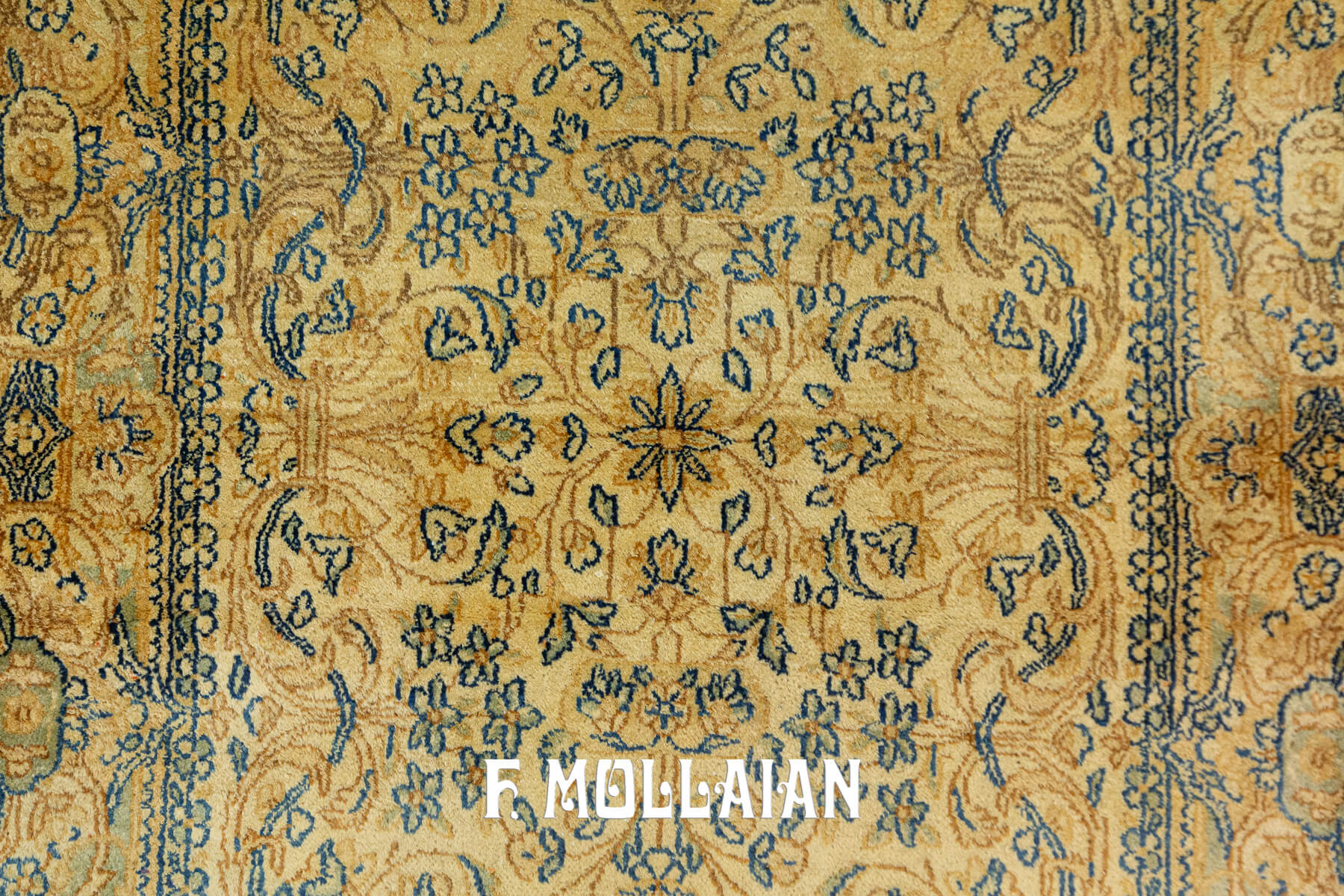Tapis Persan Kerman Noué Main Couleur Crème-Beige n°:53203907