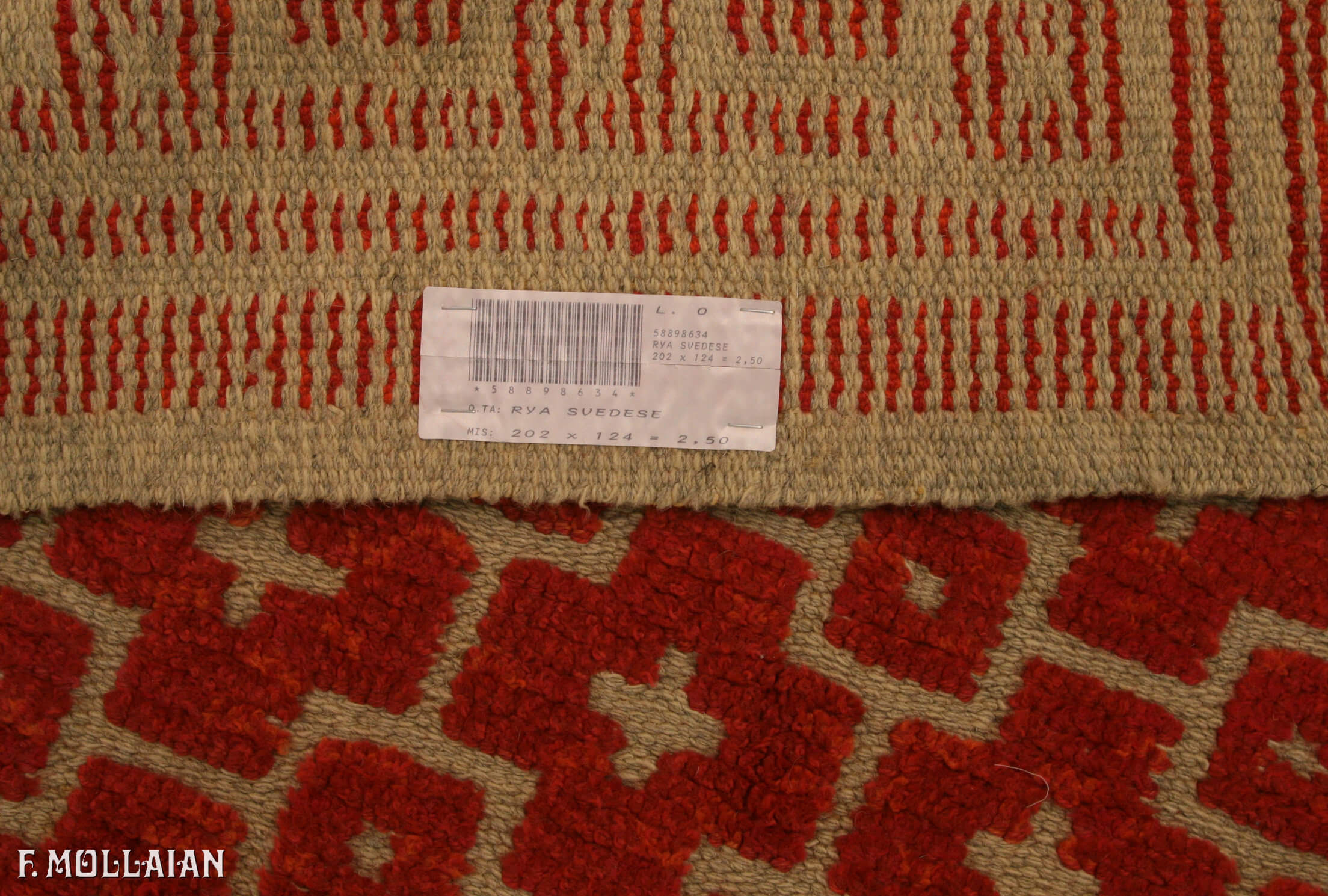 Tapis Suédois Semi-Antique Rya n°:58898634