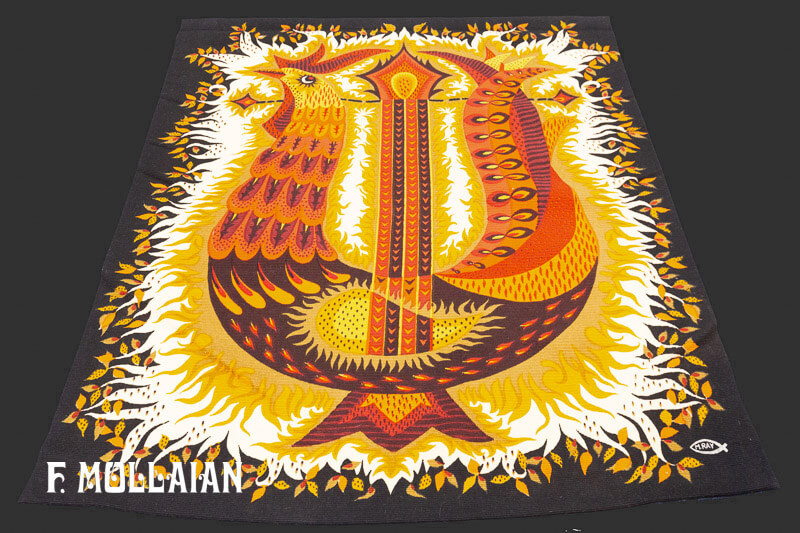 Serigraphy Tapestry, Oiseaux-lyre by M. Ray n°:59824312