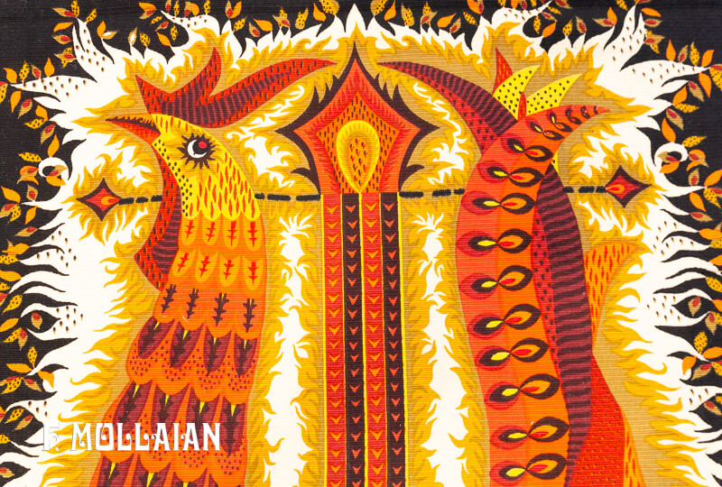 Serigraphy Tapestry, Oiseaux-lyre by M. Ray n°:59824312