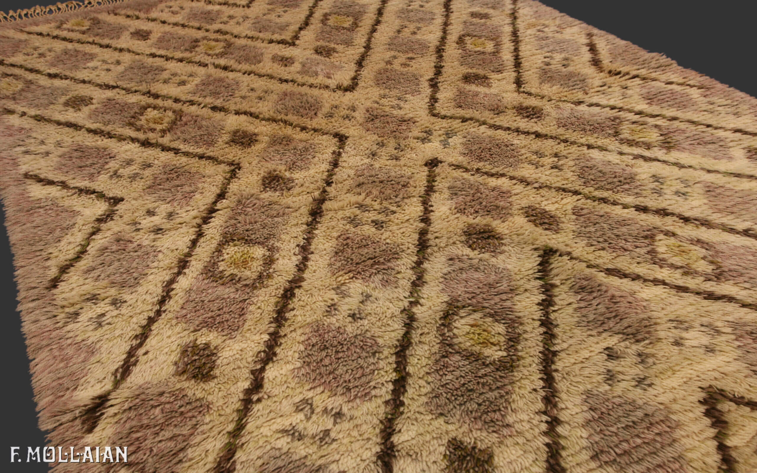 Tapis Suédois Semi-Antique Rya n°:65690024