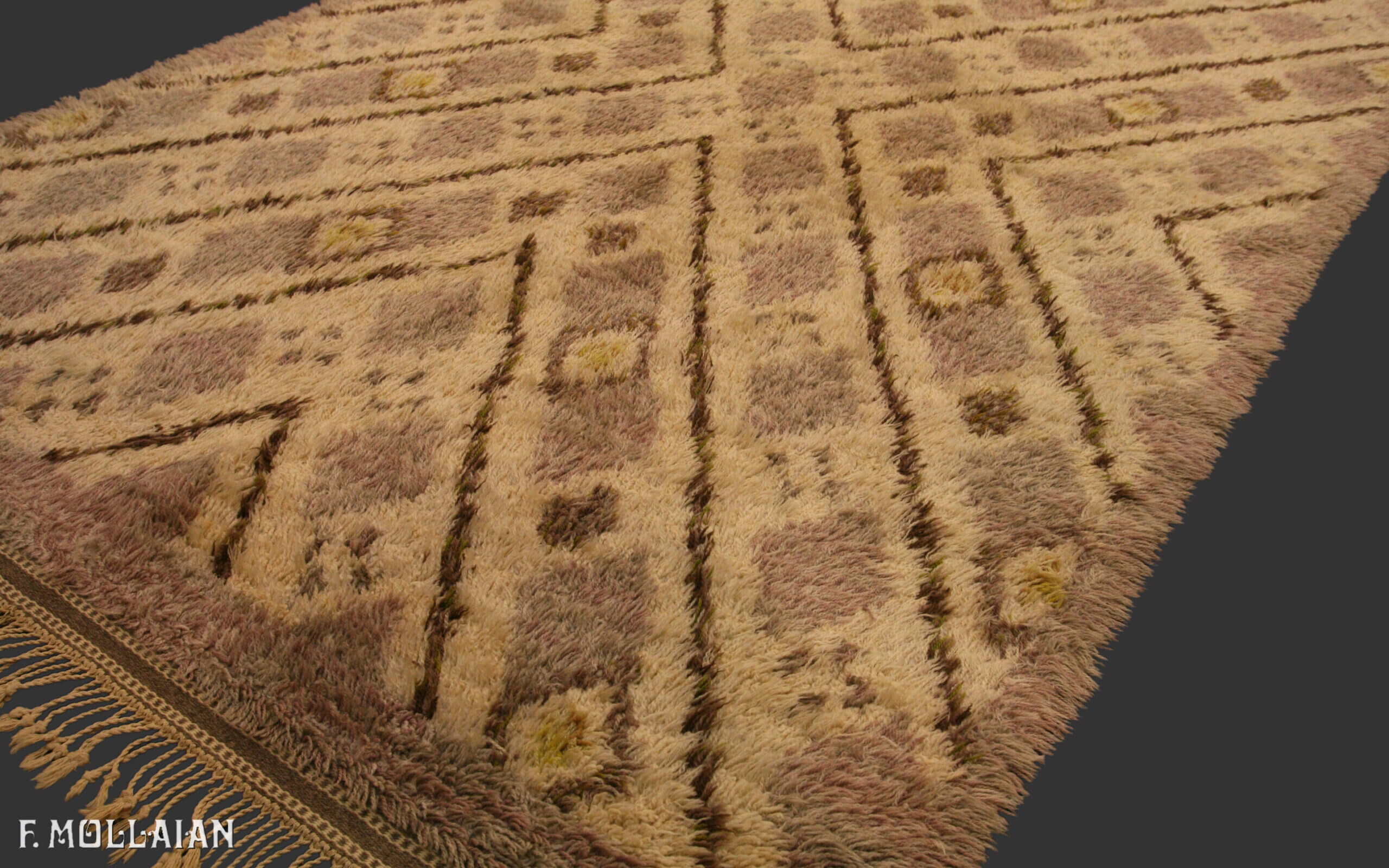Tapis Suédois Semi-Antique Rya n°:65690024