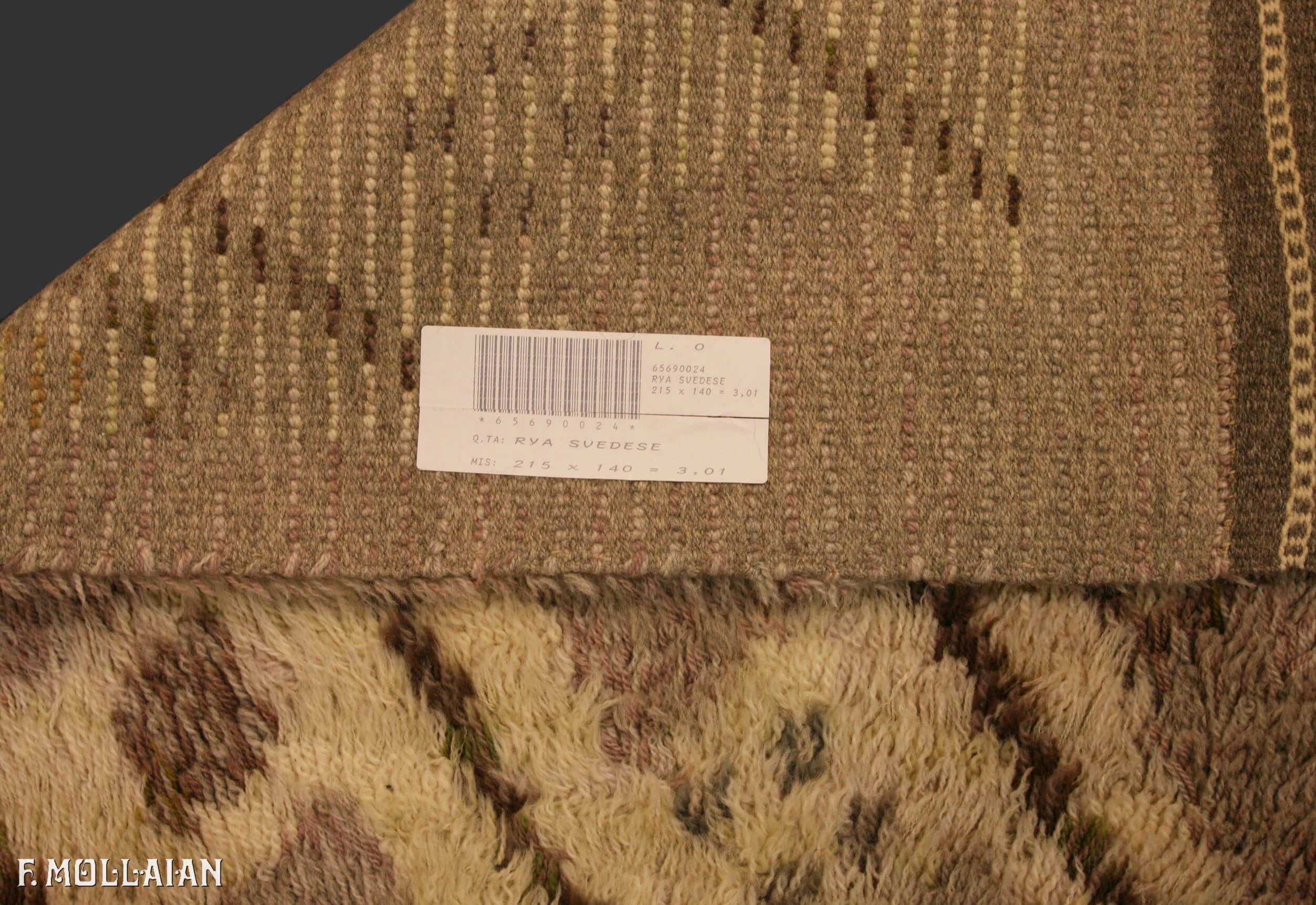 Tapis Suédois Semi-Antique Rya n°:65690024