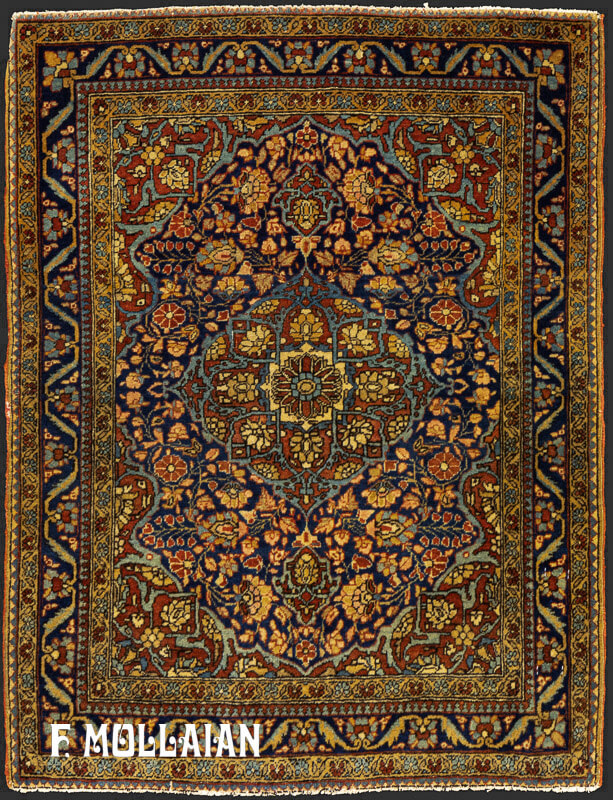Small Antique Persian Mohtasham Kashan rug n°:68347589