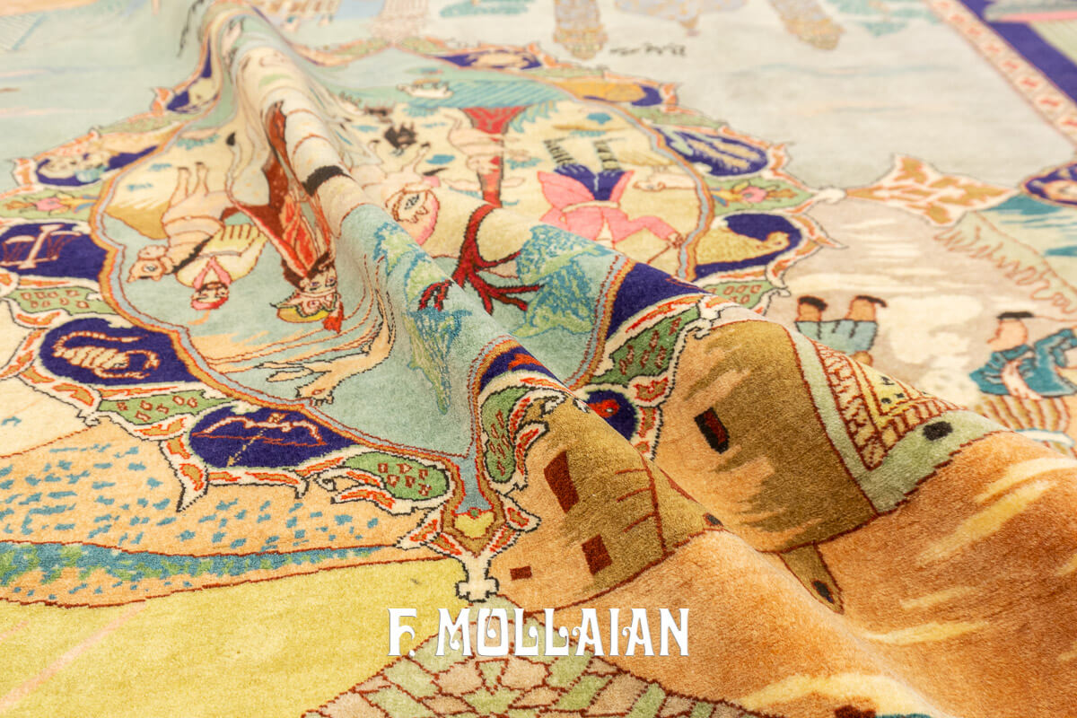 Tapis Persan Tabriz Figuratif n°:712565
