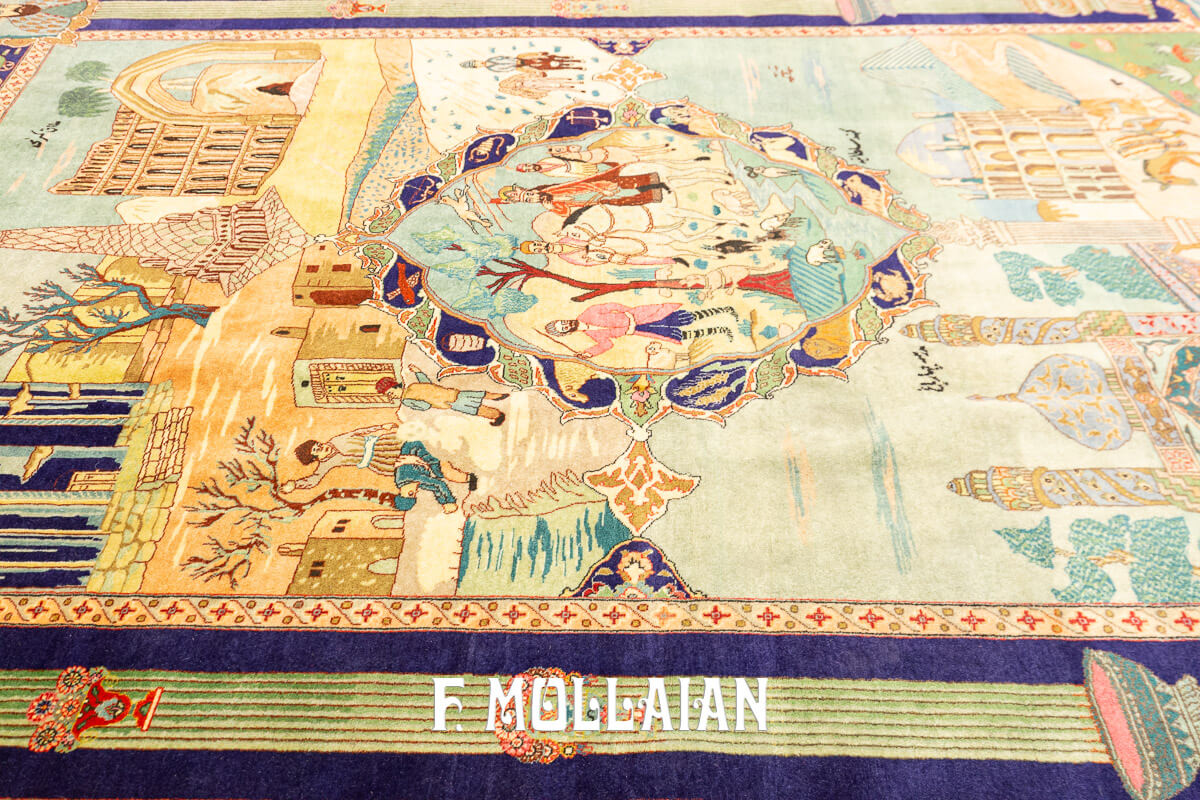Tapis Persan Tabriz Figuratif n°:712565