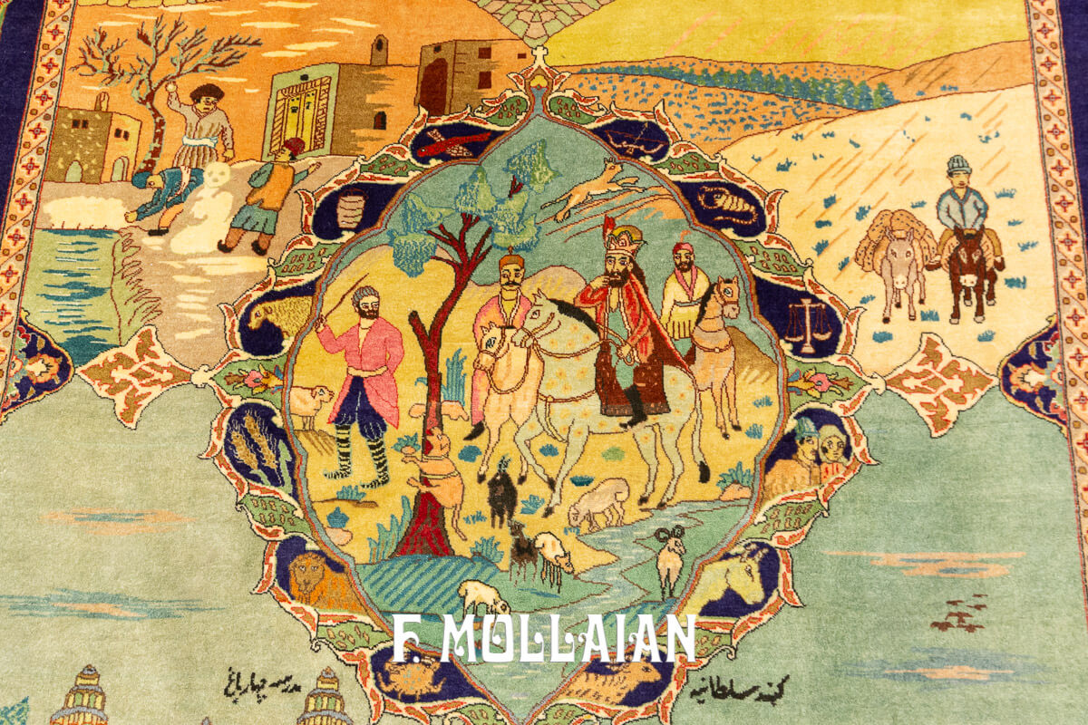 Tapis Persan Tabriz Figuratif n°:712565