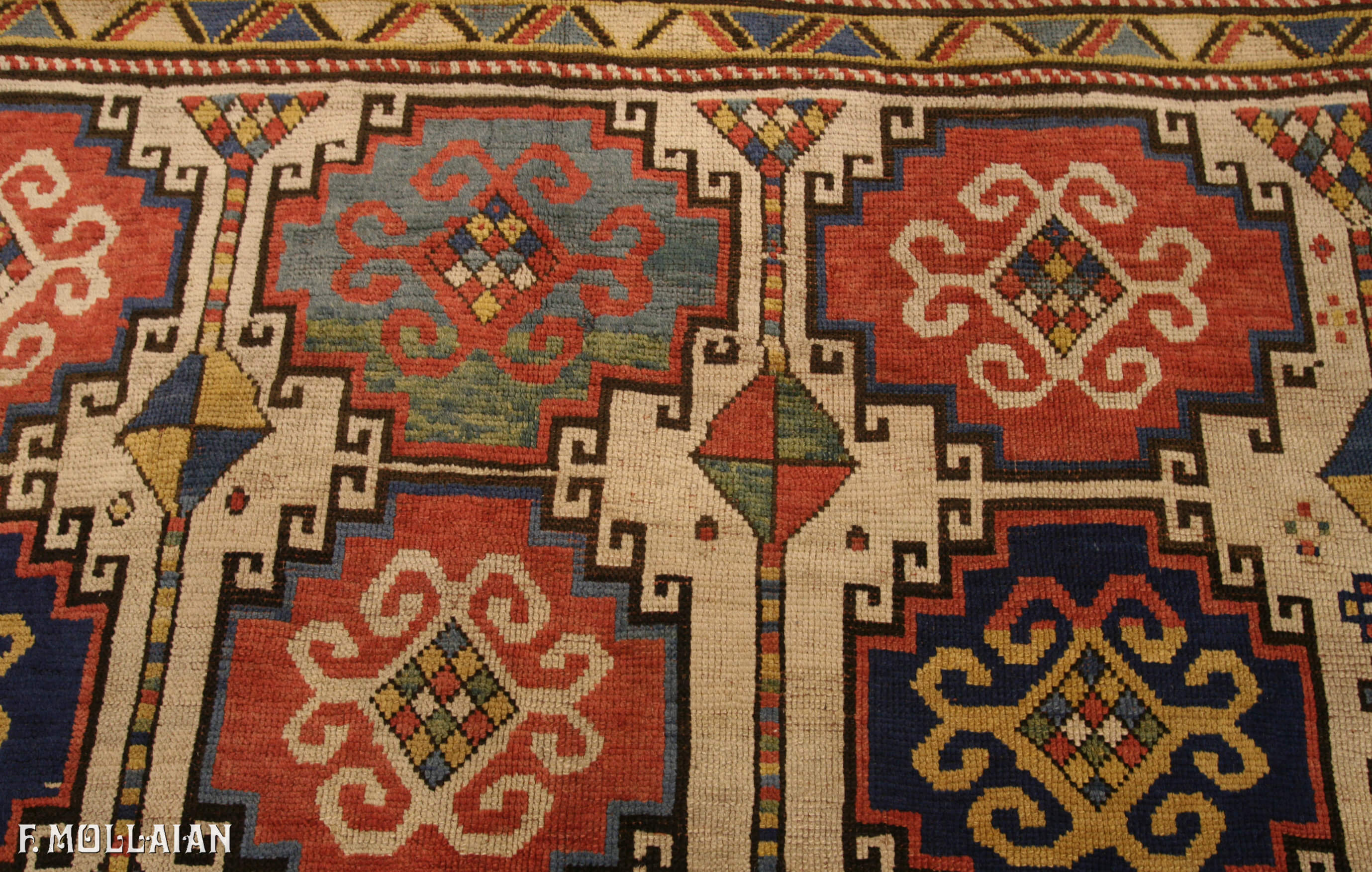 Tapete Caucasiano Antigo Kazak Moghan n°:71378523