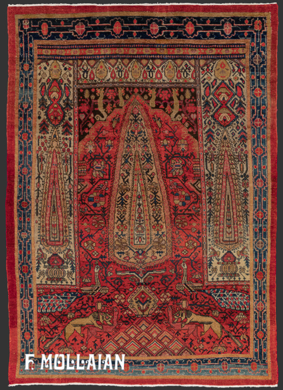 A Rare Design Mishan Persian Antique Rug n°:75406777