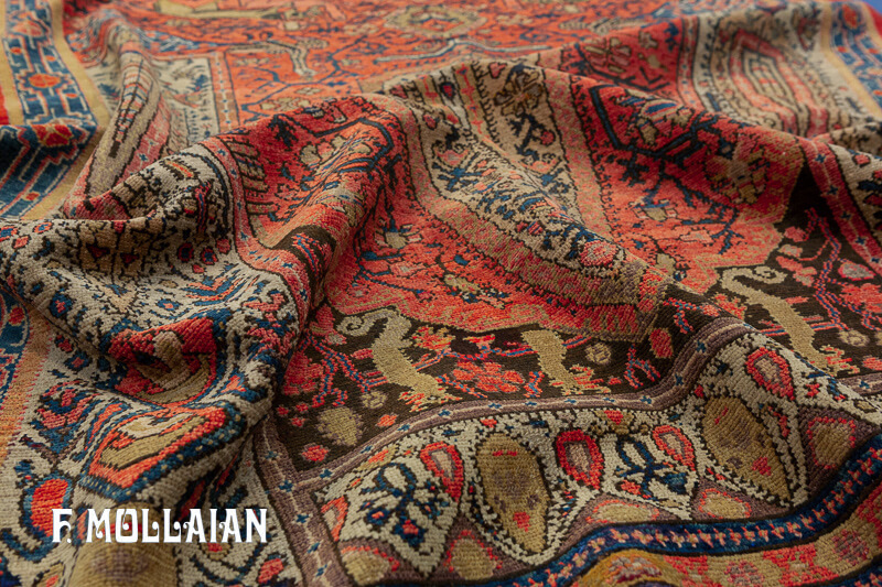 A Rare Design Mishan Persian Antique Rug n°:75406777
