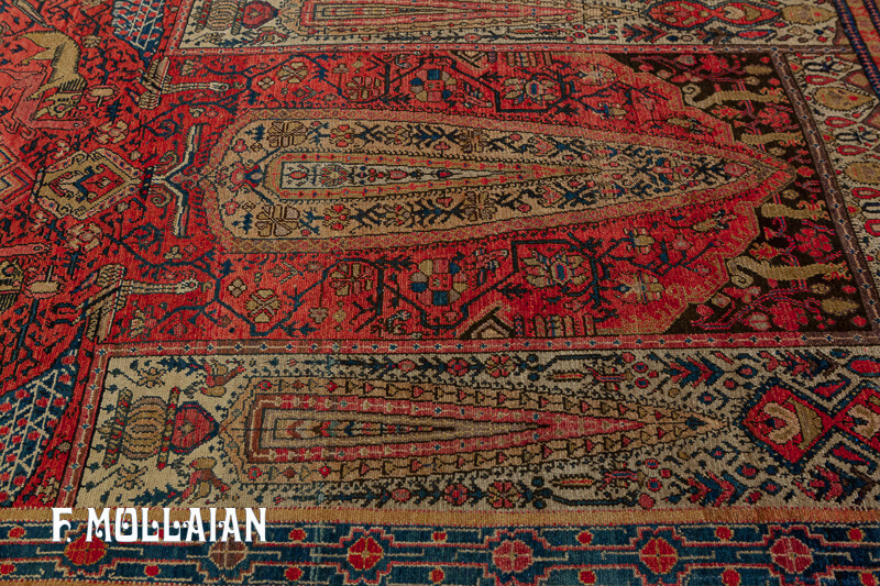 A Rare Design Mishan Persian Antique Rug n°:75406777
