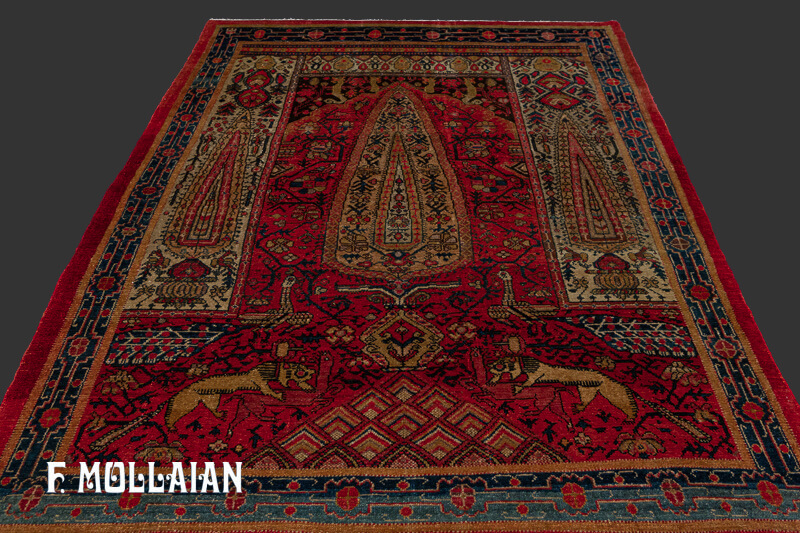 A Rare Design Mishan Persian Antique Rug n°:75406777