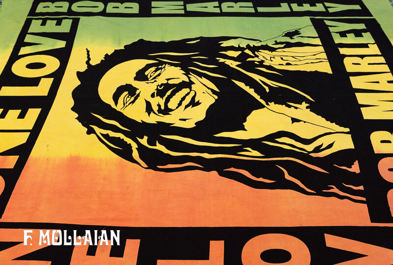 Sud American Stamped Textile, „Bob Marley“ n°:77612282