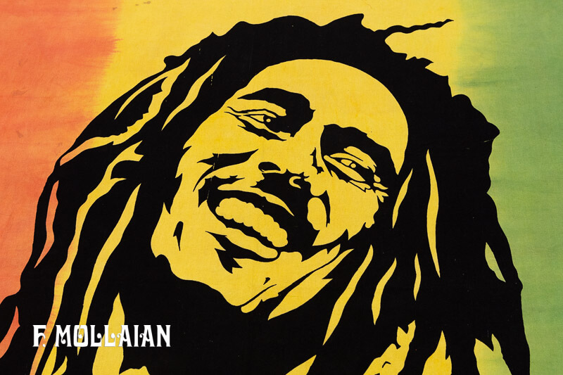 Sud American Stamped Textile, „Bob Marley“ n°:77612282