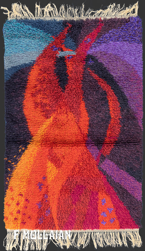 Vintage Swedish Rya Rug signed E.F.G.3 n°:78526621